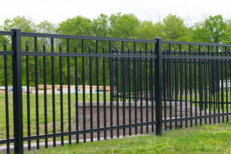 Black Metal Fence Installation